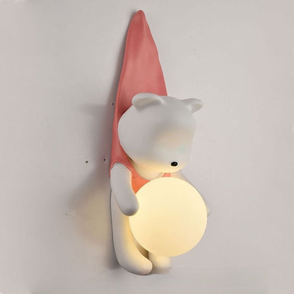 French Cream Bear Wall Lamp