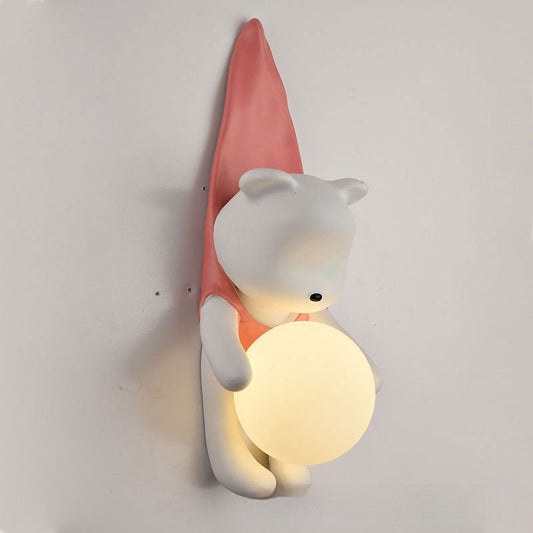 French Cream Bear Wall Lamp