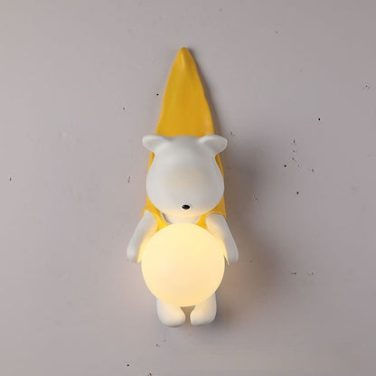 French Cream Bear Wall Lamp