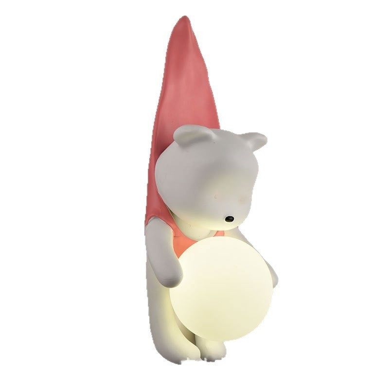 French Cream Bear Wall Lamp