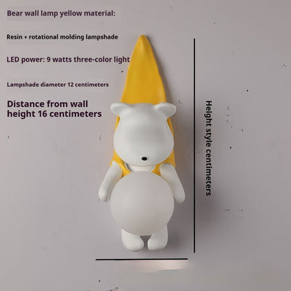 French Cream Bear Wall Lamp