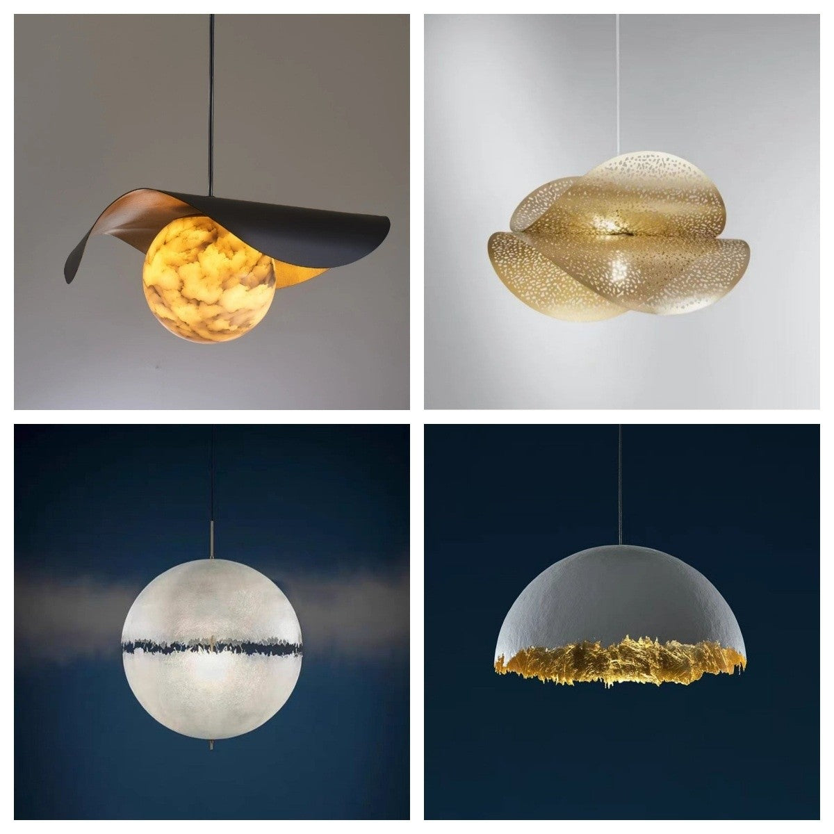 Gold Foil UFO Chandelier