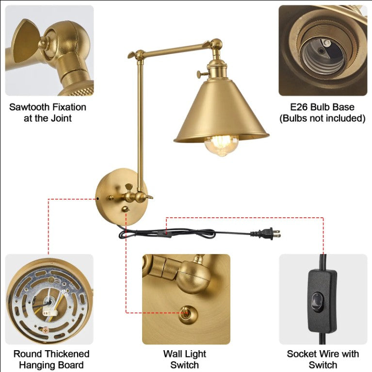 Retro Swing Arm Wall Lamp