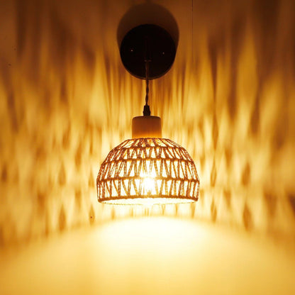 Vintage Rattan Wall Lamp