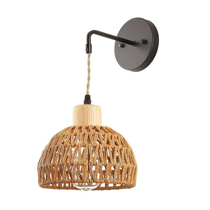 Vintage Rattan Wall Lamp